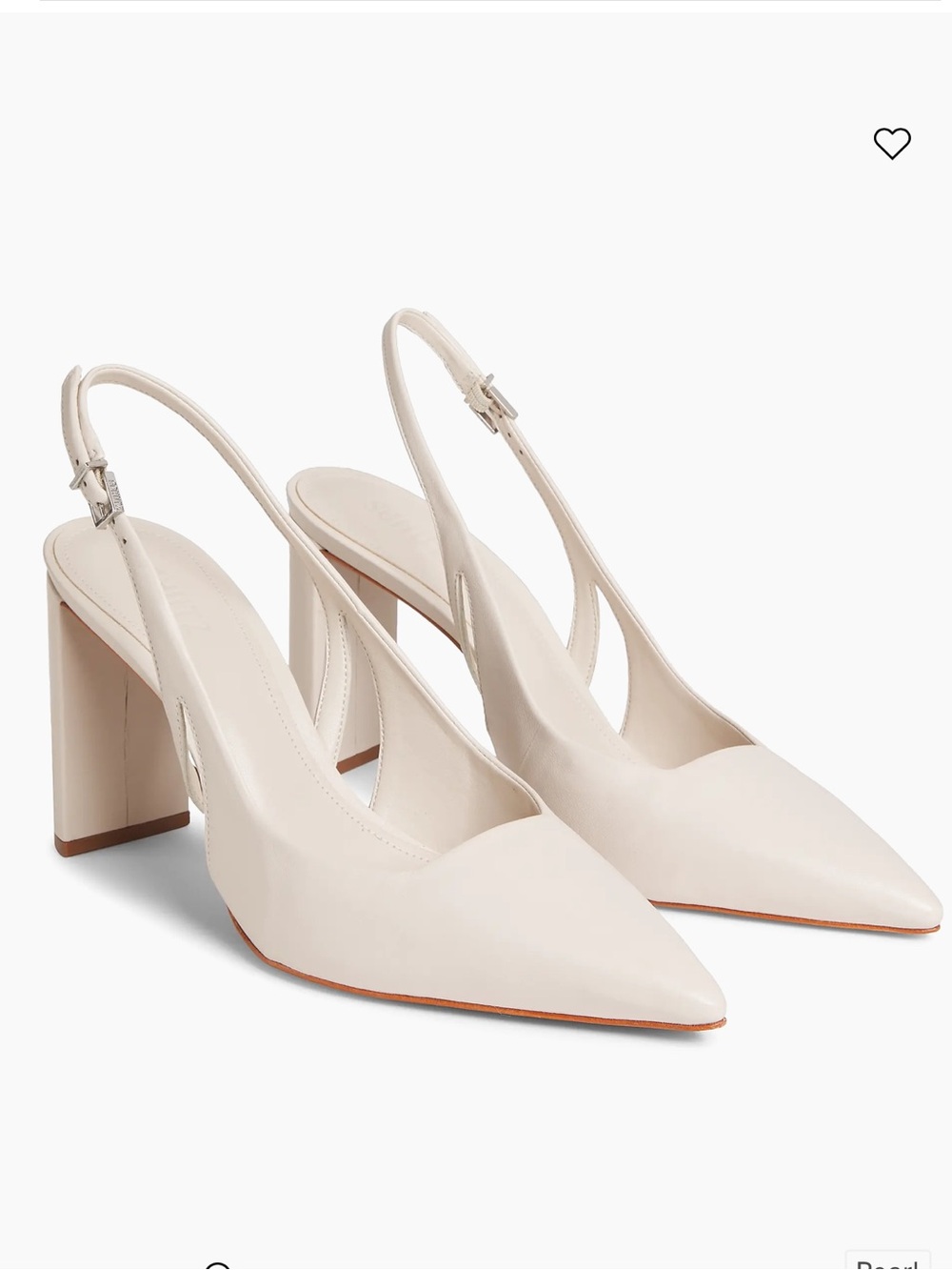 Schutz Ivory 100MM Leather Slingback Pumps - size 6.5